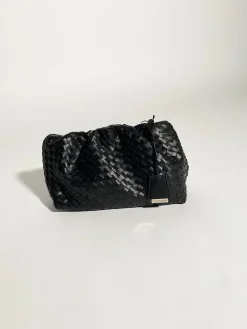 Glamorous Clutch Bags|Black Faux-Leather Clutch-Bag -