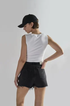Glamorous Denim Shorts|Black Frayed Hems Denim Shorts -