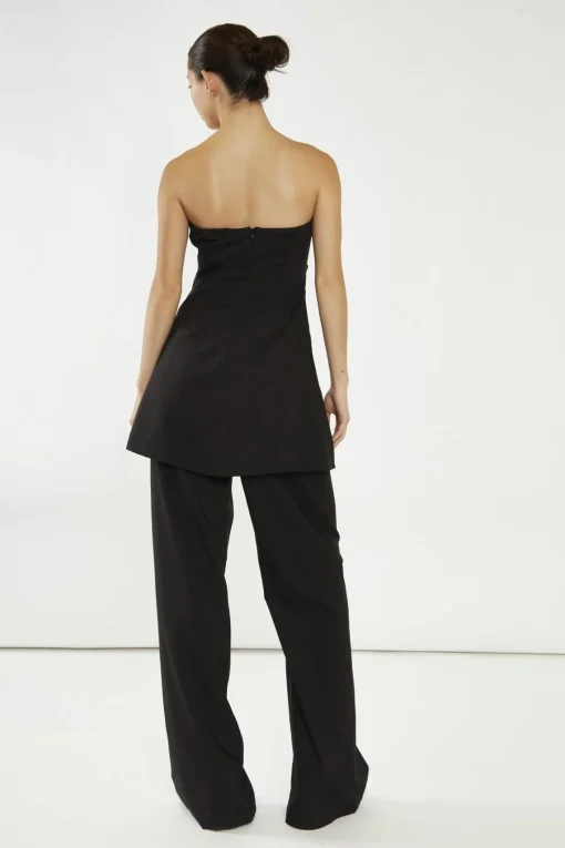 Glamorous Going Out Tops|Glamorous Studio|Black Gathered Waist Longline-Top -