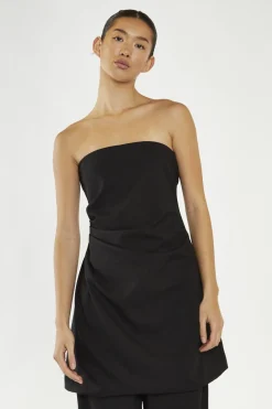 Glamorous Going Out Tops|Glamorous Studio|Black Gathered Waist Longline-Top -