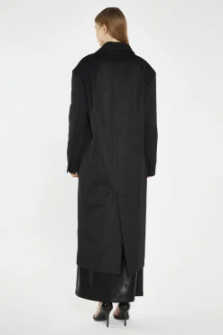 Glamorous Longline Coats|Coats|Black Herringbone Oversized Longline-Coat -