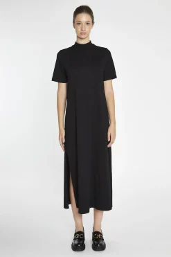 Glamorous Day Dresses|Midi & Midaxi Dresses|Black High-Neck T-Shirt Midi-Dress -