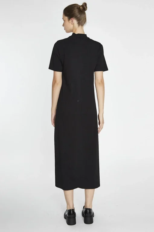 Glamorous Day Dresses|Midi & Midaxi Dresses|Black High-Neck T-Shirt Midi-Dress -
