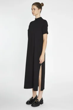 Glamorous Day Dresses|Midi & Midaxi Dresses|Black High-Neck T-Shirt Midi-Dress -