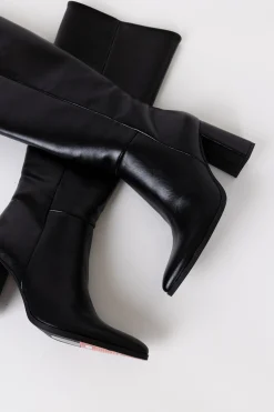 Glamorous Best Dressed Guest|Workwear|Black Knee High Pointed Toe Boots -