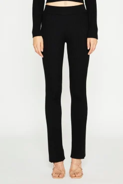 Glamorous Jet Setter|Flares|Black Knitted Flared Trousers -