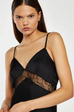Glamorous Workwear|Best Dressed Guest|Black Lace Trim Cami Midaxi-Dress -
