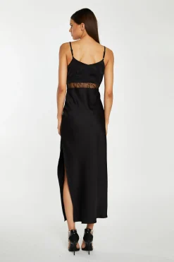 Glamorous Workwear|Best Dressed Guest|Black Lace Trim Cami Midaxi-Dress -