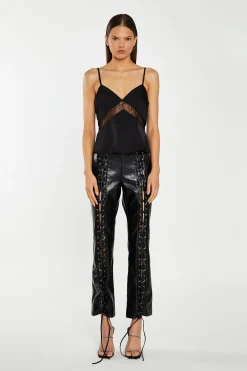 Glamorous Workwear|Go To Partywear|Black Lace Trim Camisole Top -
