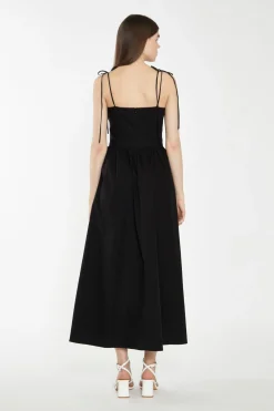 Glamorous Best Dressed Guest|Chic Escapes|Black Lace-Up Bodice Maxi Dress -