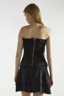 Glamorous Going Out Tops|Crops, Corsets & Bodysuits|Black Lace-Up Corset-Top -