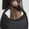 Glamorous Tote Bags|Black Large Woven Tote Bag -