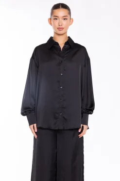 Glamorous Going Out Tops|Black Long Sleeve Shirt -