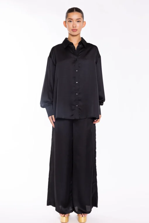 Glamorous Going Out Tops|Black Long Sleeve Shirt -