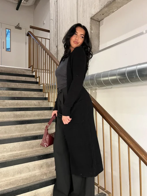 Glamorous Cardigans|Black Long-Length Cardigan -