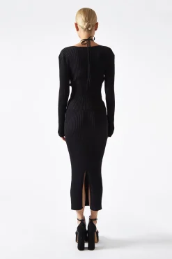 Glamorous Graduation|Workwear|Black Long-Sleeve Halterneck Top -