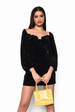 Glamorous Mini Dresses|Mini Dresses|Black Long-Sleeve Mini-Dress -