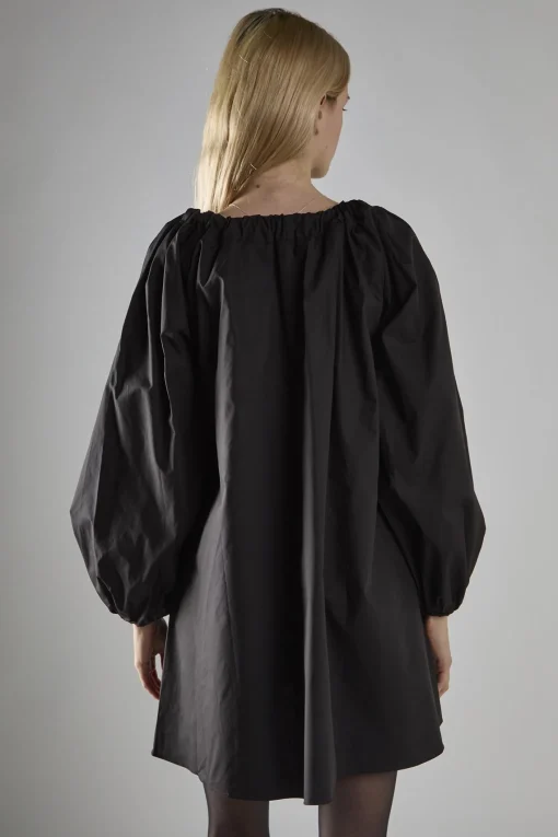 Glamorous Day Dresses|Mini Dresses|Black Long-Sleeve Tie Detail Mini-Dress -