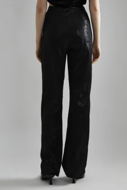 Glamorous Co-ords|Glamorous Studio|Black Metallic-Sequin Slim-Fit Trousers -