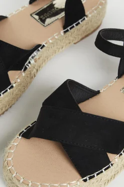 Glamorous Graduation|Jet Setter|Black Micro Espadrille Sandals -