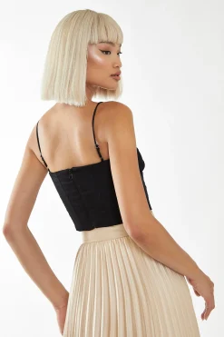 Glamorous Best Dressed Guest|Go To Partywear|Black Milkmaid Corset Top -