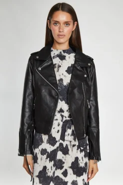 Glamorous Workwear|Go To Partywear|Black PU Biker Jacket -