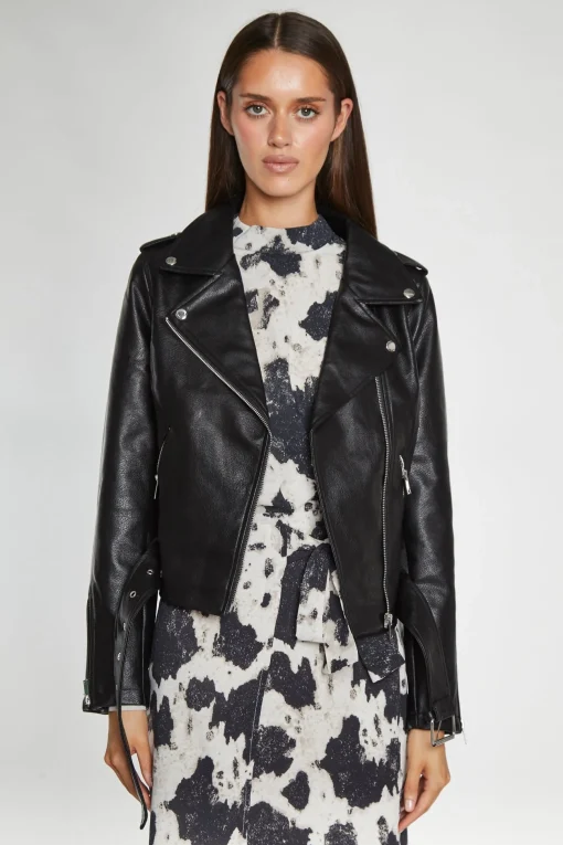 Glamorous Workwear|Go To Partywear|Black PU Biker Jacket -