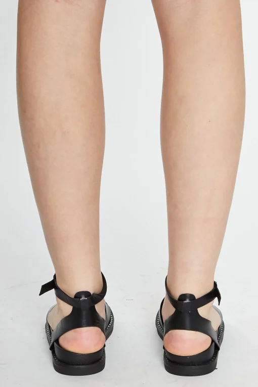 Glamorous Chic Escapes|Sandals|Black PU Buckle Strap Sandals -
