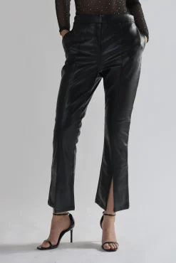 Glamorous Flares|Black PU Flared Trousers -