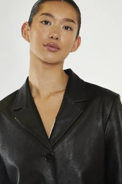Glamorous Glamorous Studio|Co-ords|Black PU Oversized-Blazer -