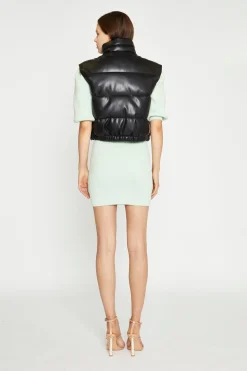 Glamorous Workwear|Puffer Jackets|Black Pu Puffer Gilet -