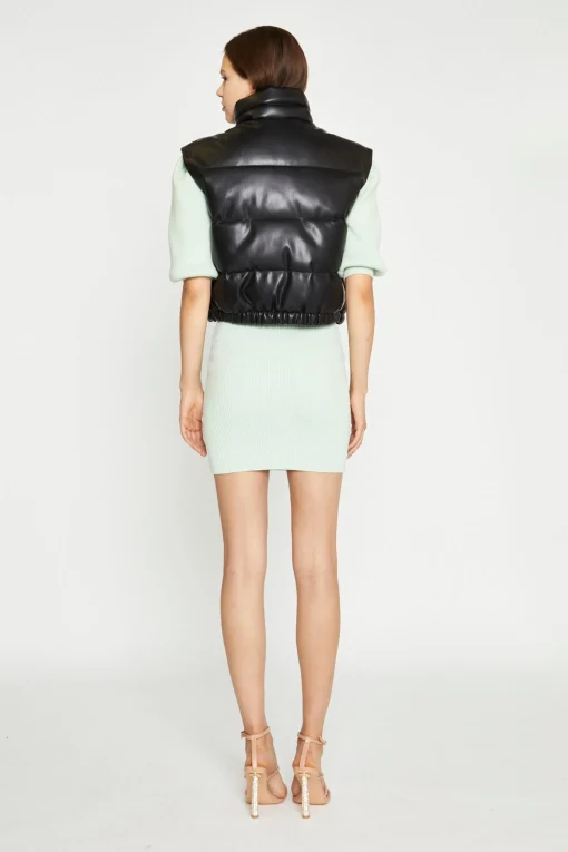 Glamorous Workwear|Puffer Jackets|Black Pu Puffer Gilet -