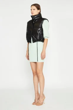 Glamorous Workwear|Puffer Jackets|Black Pu Puffer Gilet -