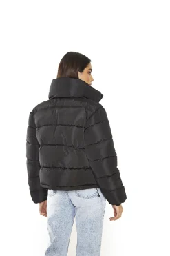 Glamorous Coats|Black Puffer Long Sleeve-Coat -