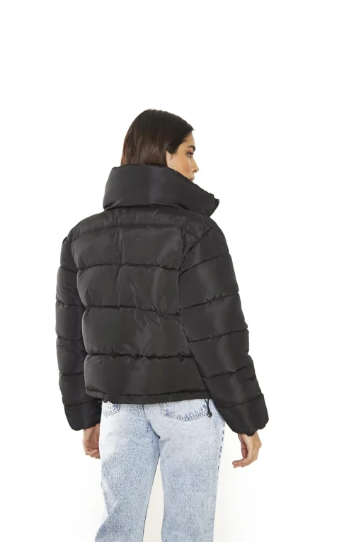 Glamorous Coats|Black Puffer Long Sleeve-Coat -