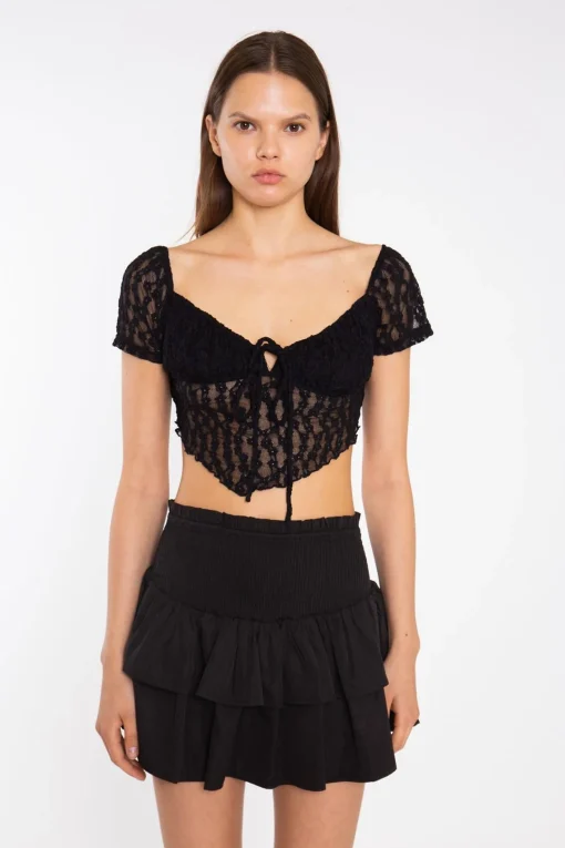 Glamorous Mini Skirts|Black RaRa Smocked-Waist Mini-Skirt -
