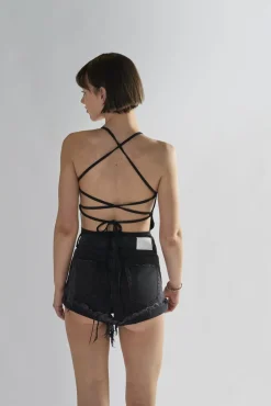 Glamorous Denim Shorts|Black Ripped Denim Shorts -