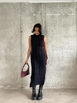 Glamorous Midi & Midaxi Dresses|Midi & Midaxi Dresses|Black Roll-Neck Midi-Dress -