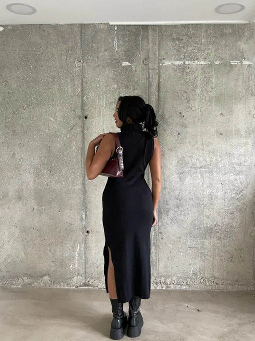 Glamorous Midi & Midaxi Dresses|Midi & Midaxi Dresses|Black Roll-Neck Midi-Dress -