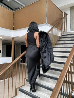 Glamorous Satin Skirts|Maxi Skirts|Black Satin Maxi-Skirt -