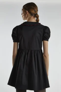 Glamorous Day Dresses|Mini Dresses|Black Scalloped-Collar Mini-Dress -