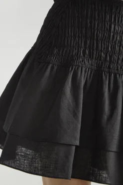 Glamorous Mini Skirts|Black Shirred Layered Mini-Skirt -