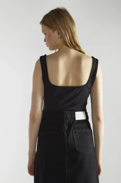 Glamorous Crops, Corsets & Bodysuits|Black Square-Neck Bodysuit -