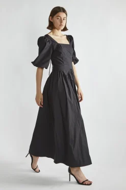 Glamorous Day Dresses|Maxi Dresses|Black Square-Neck Maxi-Dress -