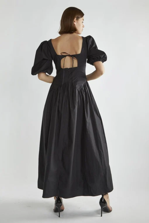 Glamorous Day Dresses|Maxi Dresses|Black Square-Neck Maxi-Dress -