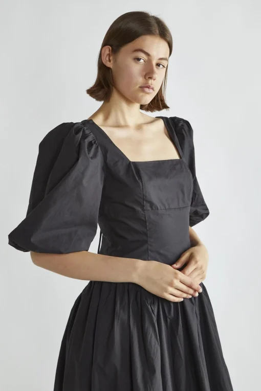 Glamorous Day Dresses|Maxi Dresses|Black Square-Neck Maxi-Dress -