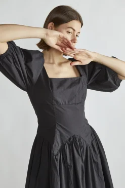 Glamorous Day Dresses|Maxi Dresses|Black Square-Neck Maxi-Dress -