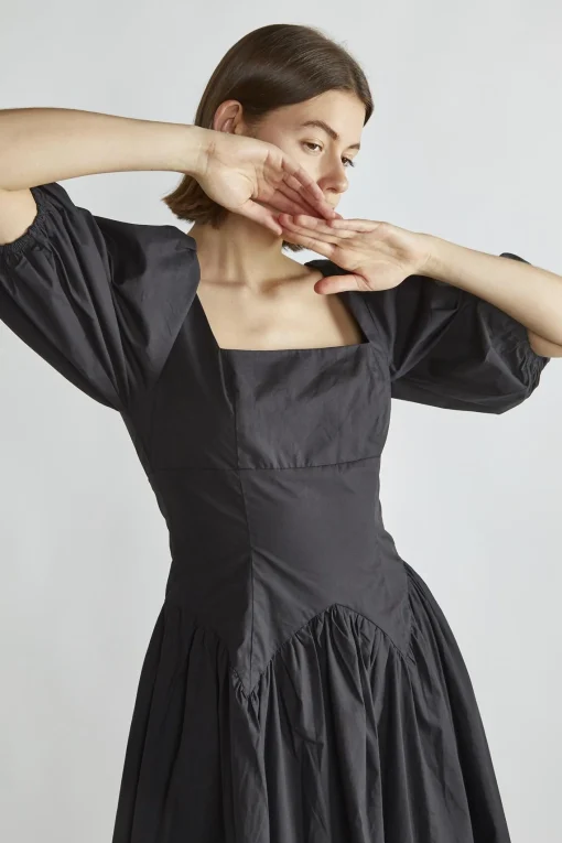 Glamorous Day Dresses|Maxi Dresses|Black Square-Neck Maxi-Dress -