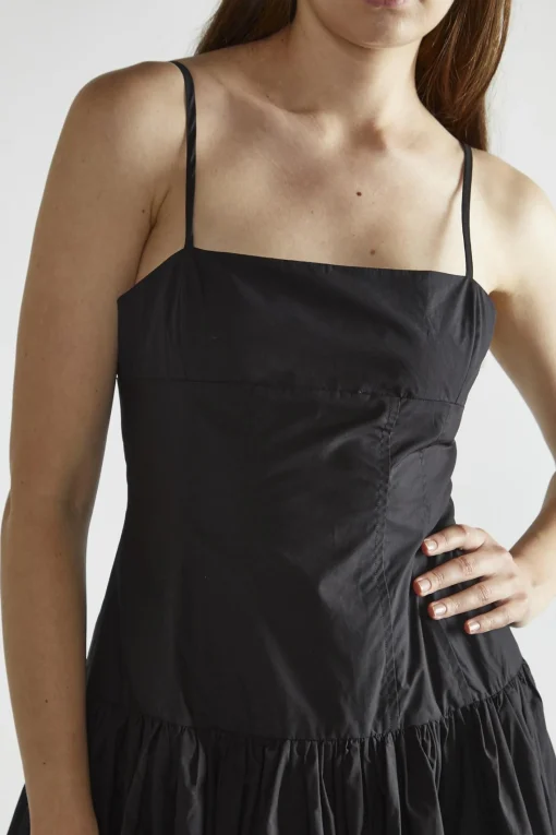 Glamorous Day Dresses|Midi & Midaxi Dresses|Black Square-Neck Skater Midi-Dress -