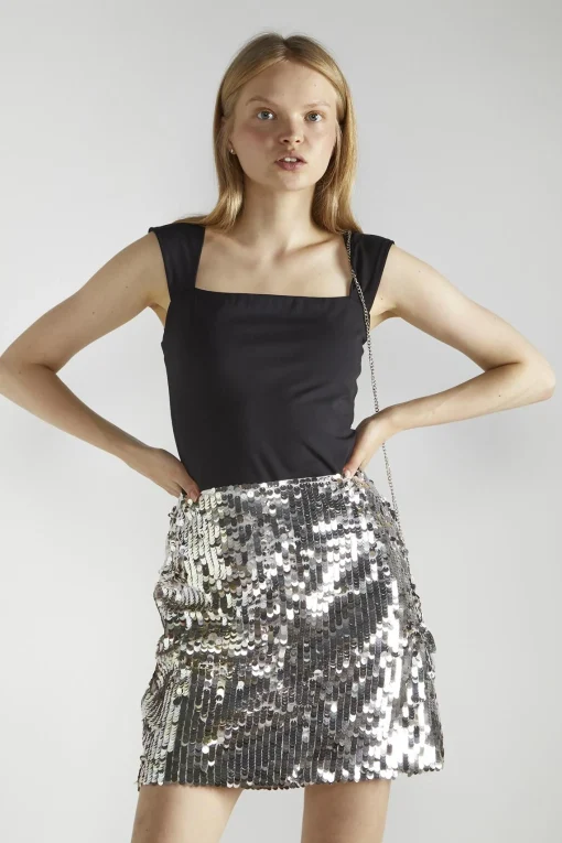 Glamorous Crops, Corsets & Bodysuits|Black Square-Neck Top -